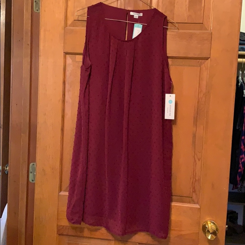 NWT - burgandy textured dress